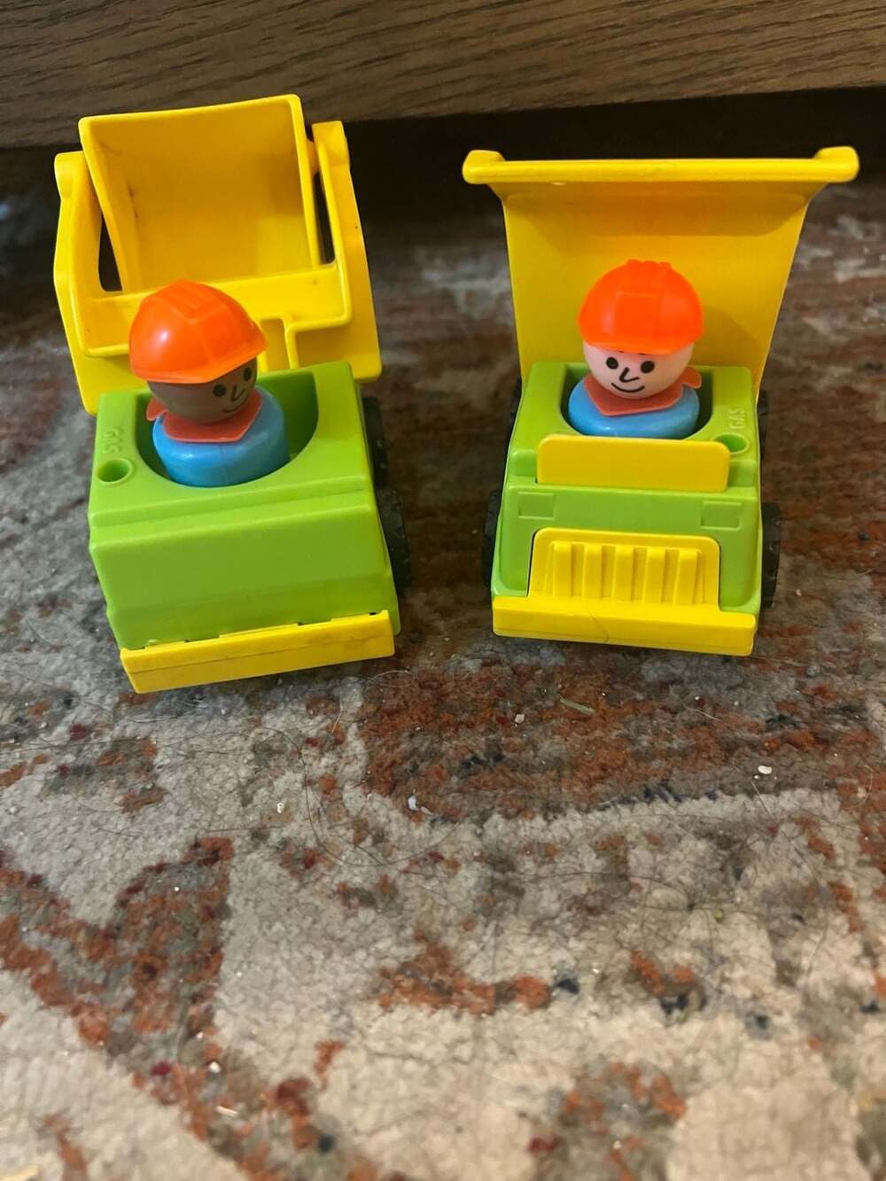 Vintage Fisher-Price Little People Construction Vehicles Set